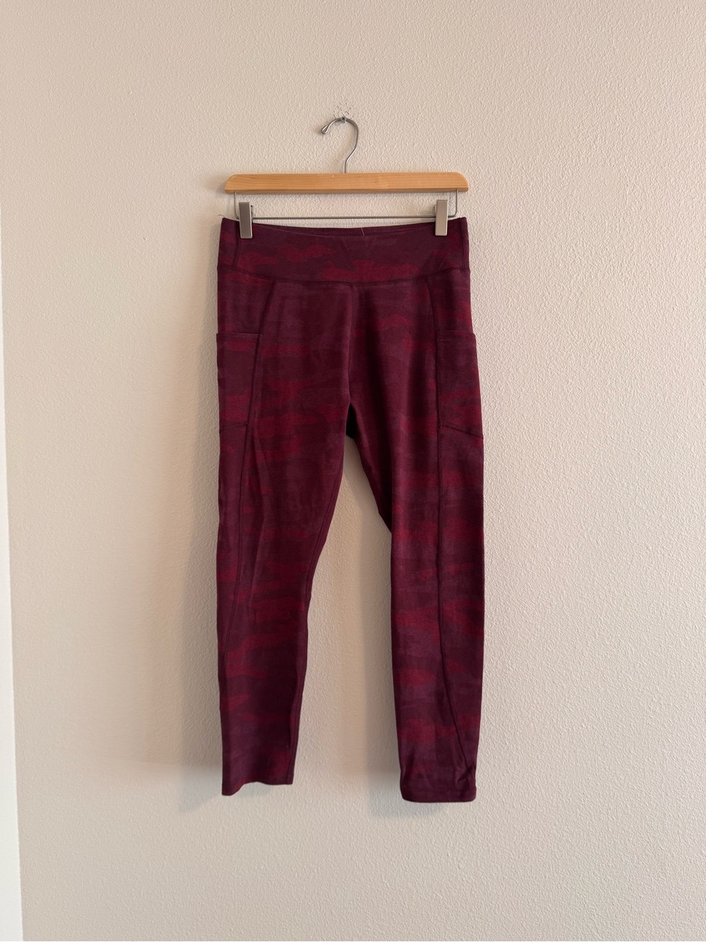 Pact Maroon High-Rise Leggings with Side Pockets